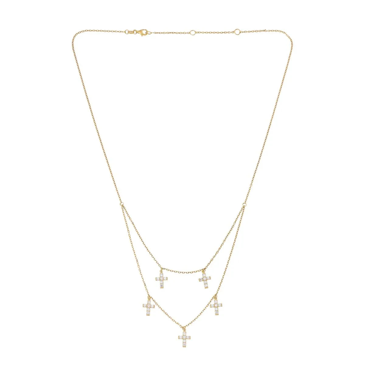 Katharine McPhee Layered Cross Necklace - Sterling Silver