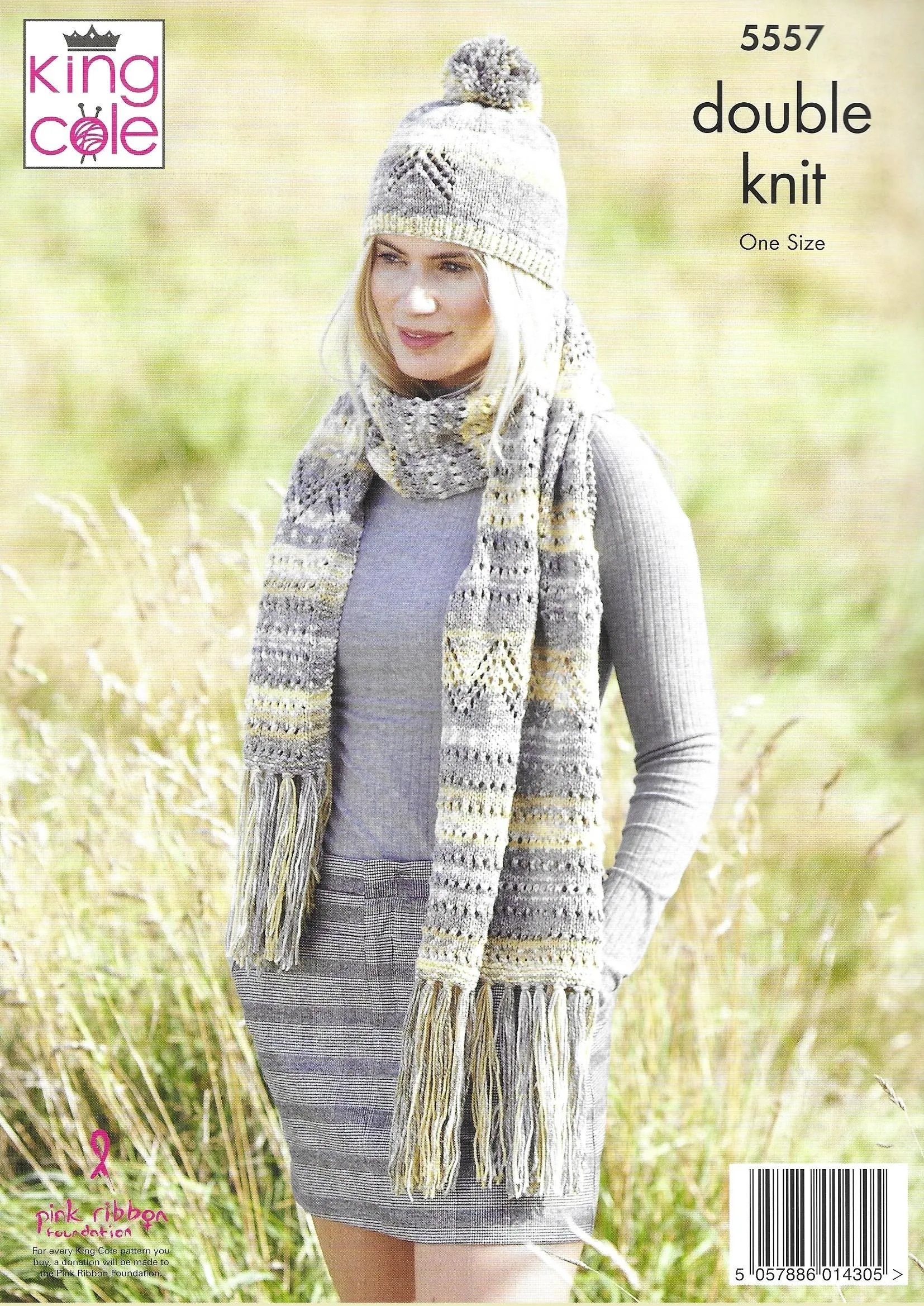 King Cole 5557 Shawls & Hats DK Knitting Pattern