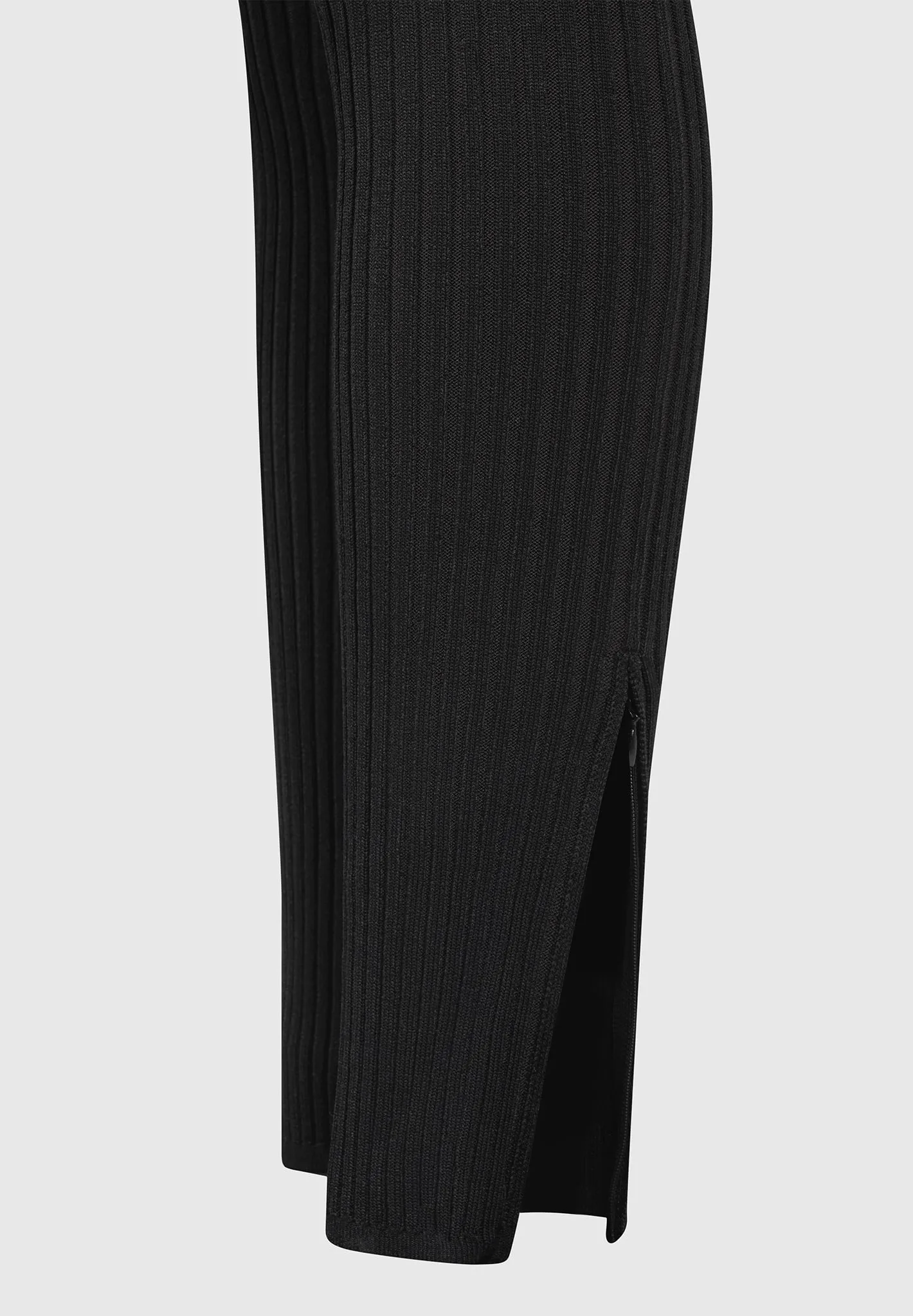 Black Two-Tone Knitted Jumpsuit with Belt - Elegant Sugestion