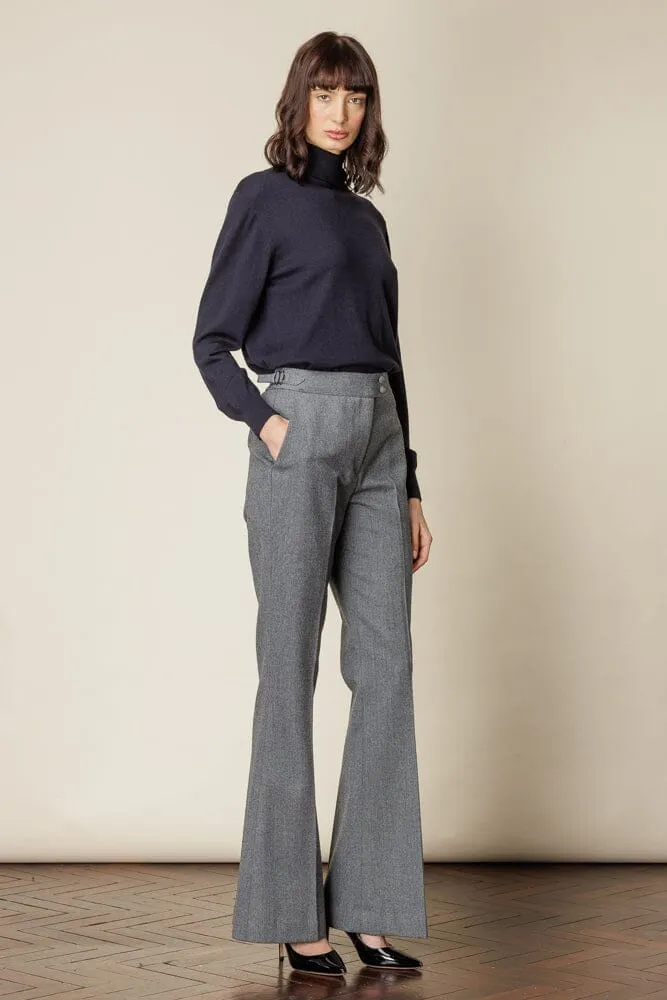 Laura Boot Leg Pant - Grey Heavy Twill