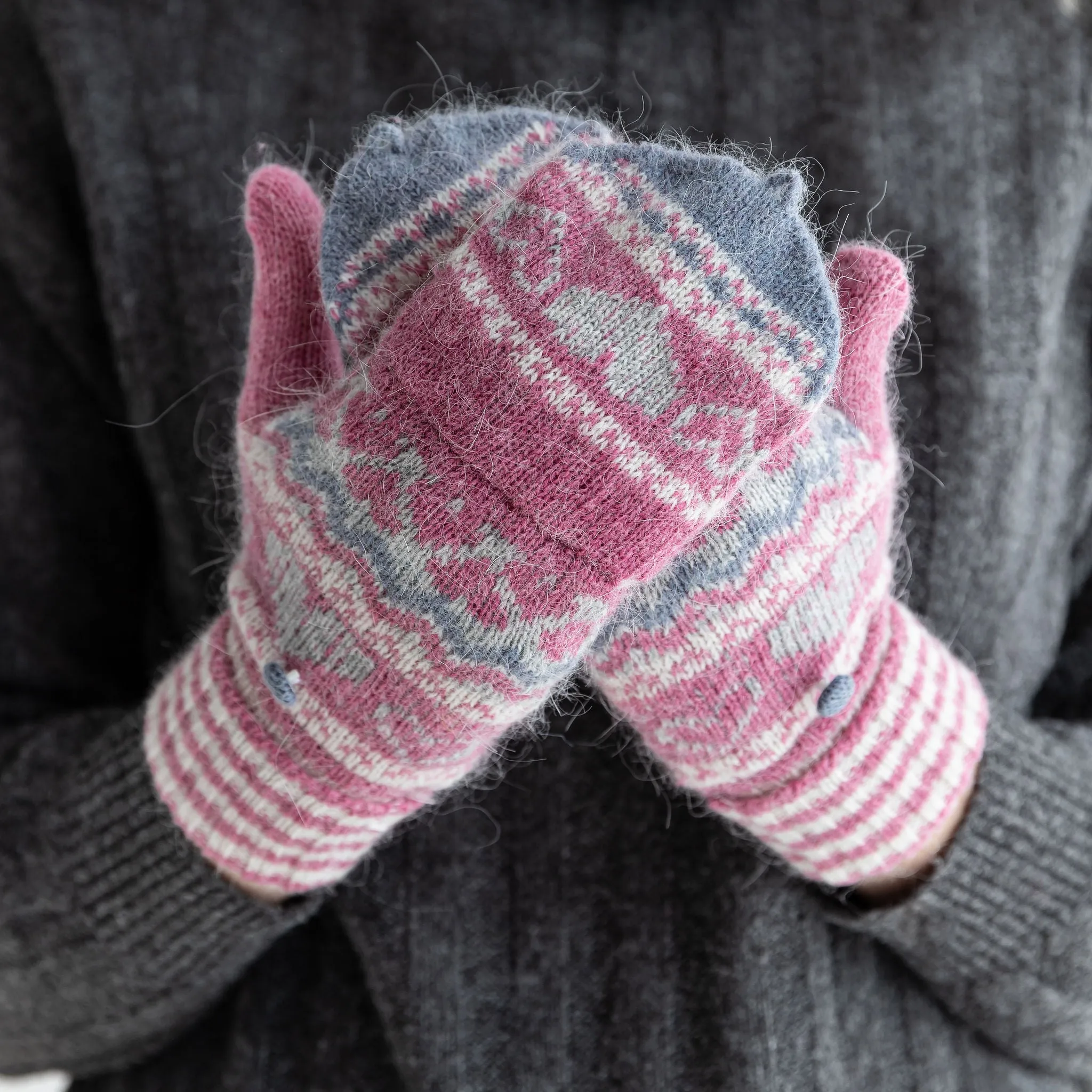 Love Heart Fairisle Knit Gloves