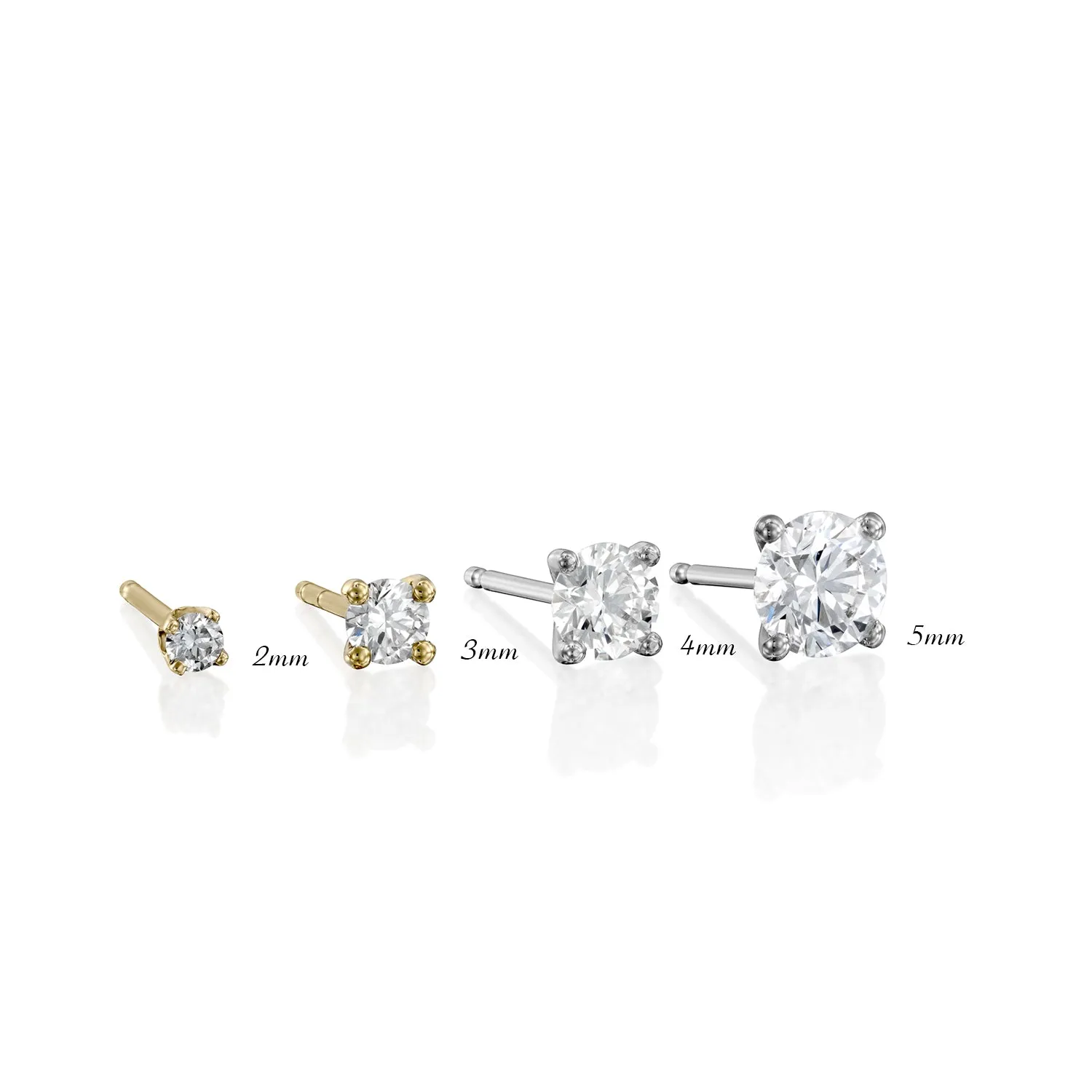 Martina Gold Earring 3mm White Diamond