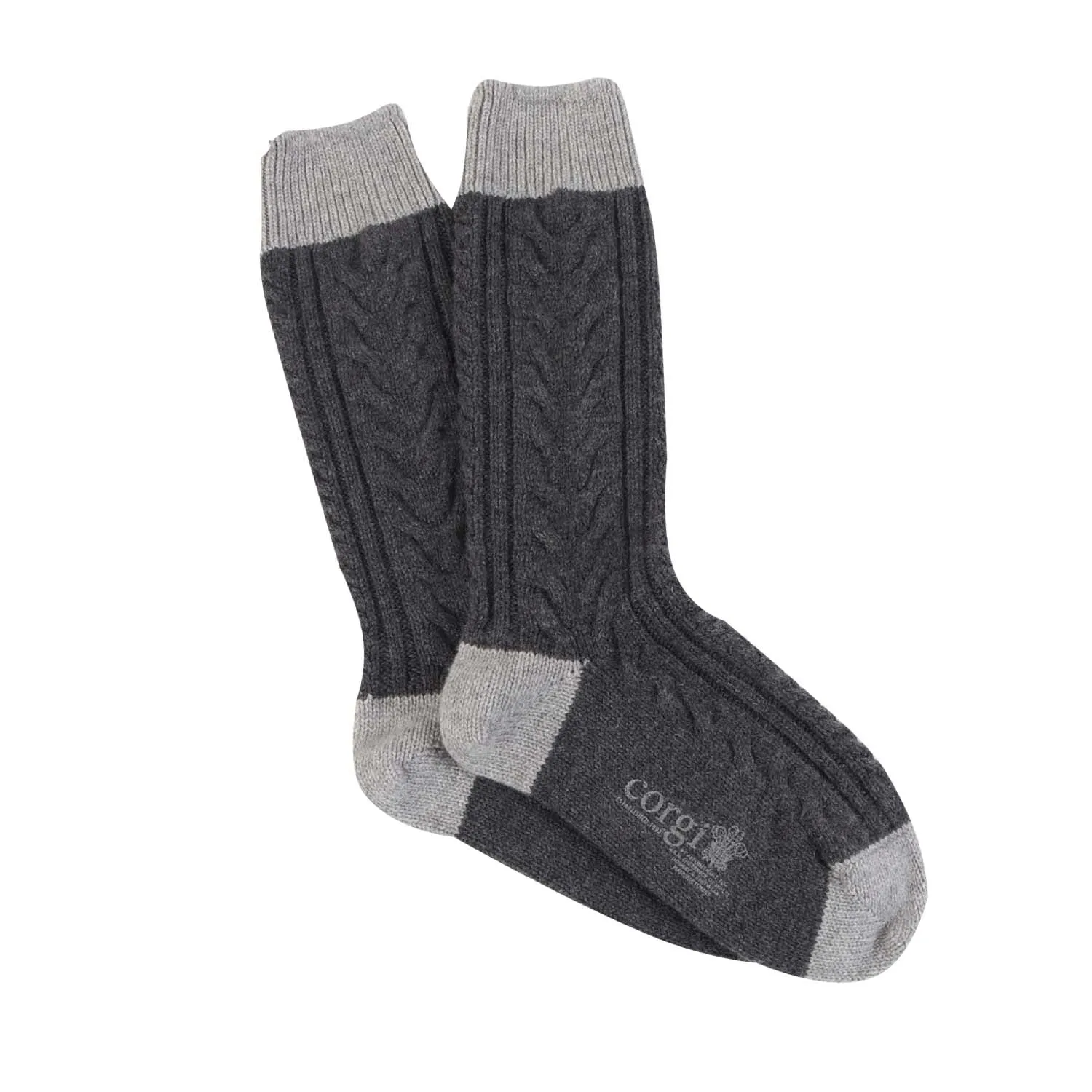 Men's Handmade Cashmere Fan Cable Sock
