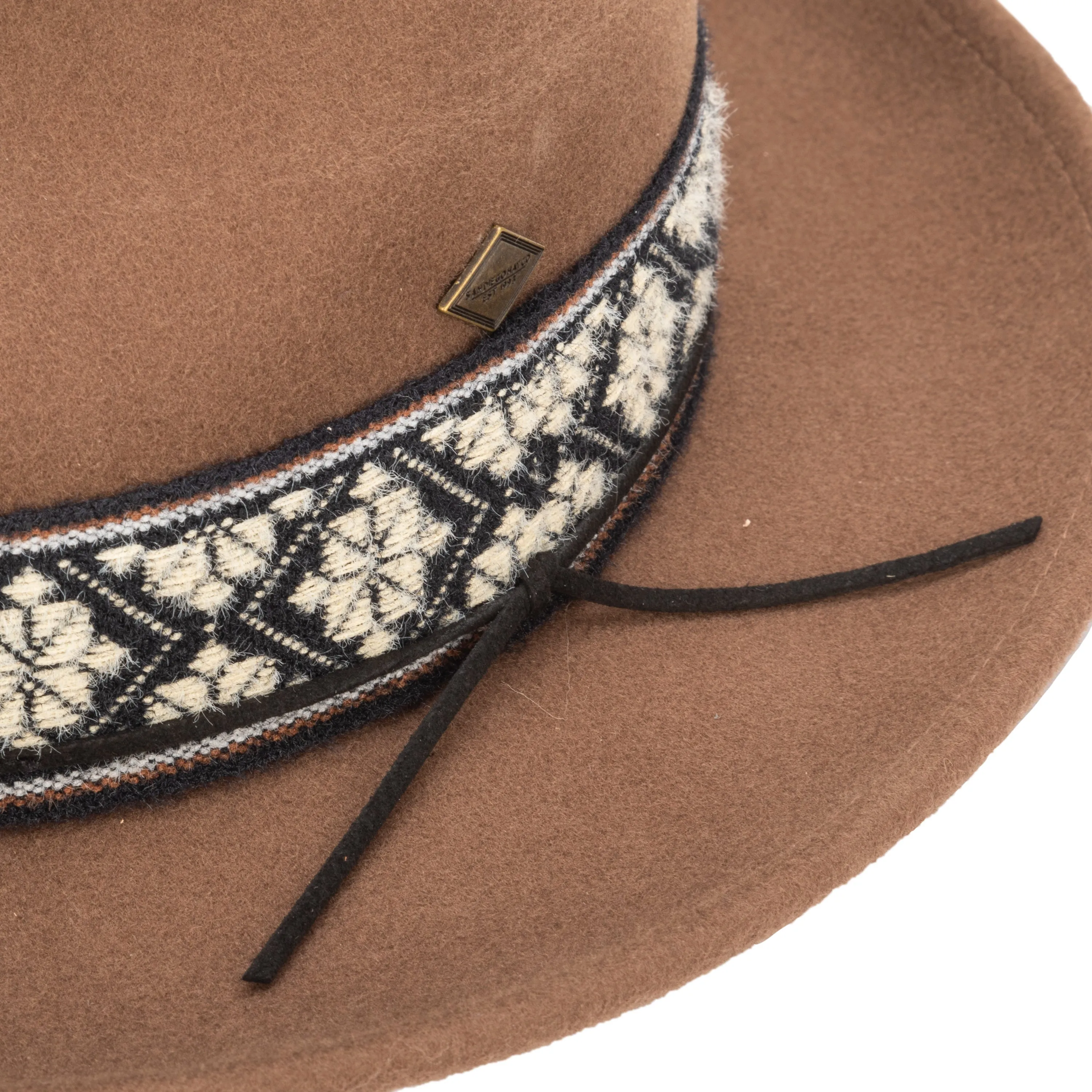 Men's Wool Felt Fedora With Textured Jacquard Band