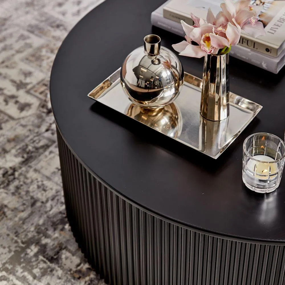 Luxurious Monaco Black Round Coffee Table – Modern Designer Furniture Piece