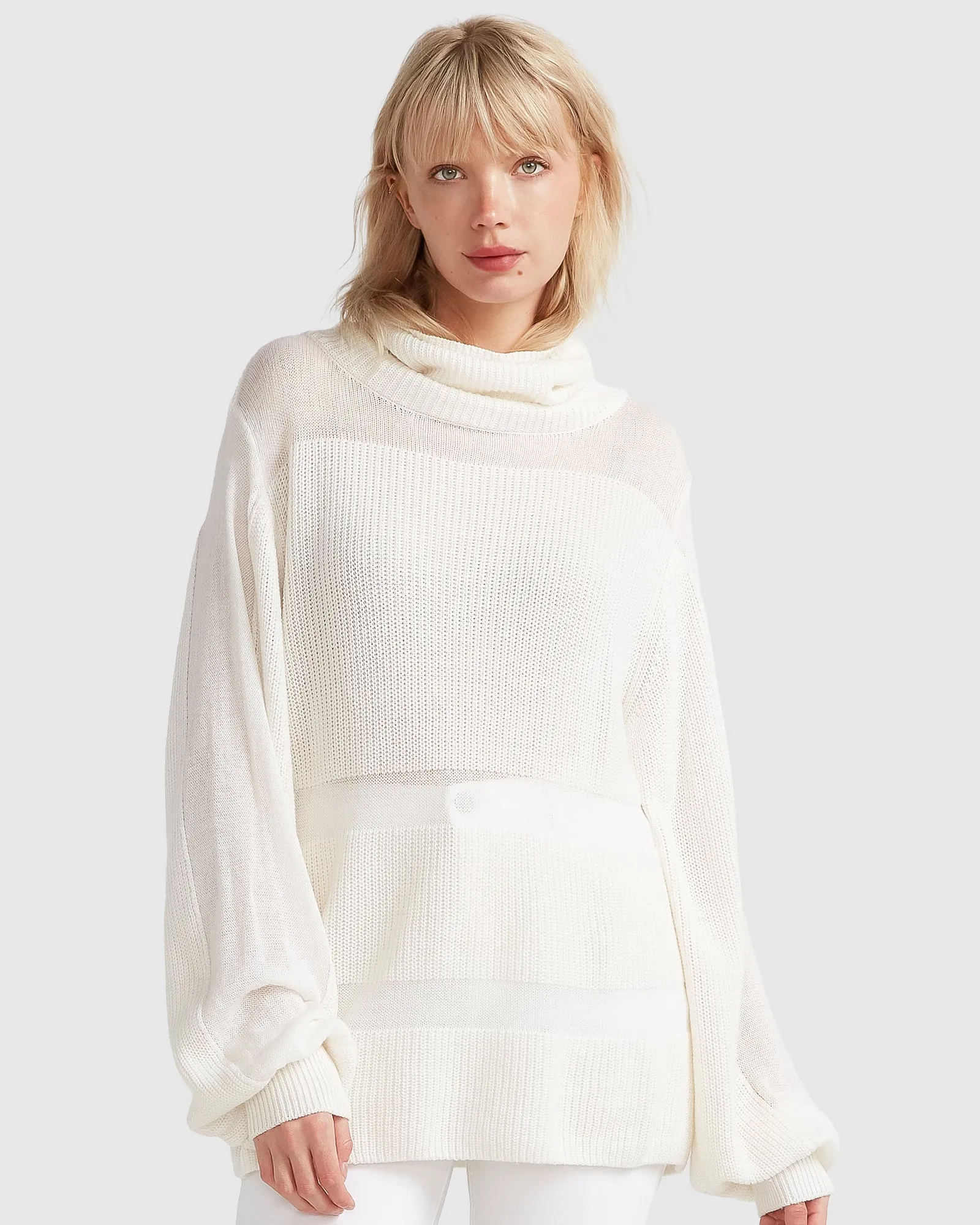 Nevermind Sheer Panelled Knit - Cream