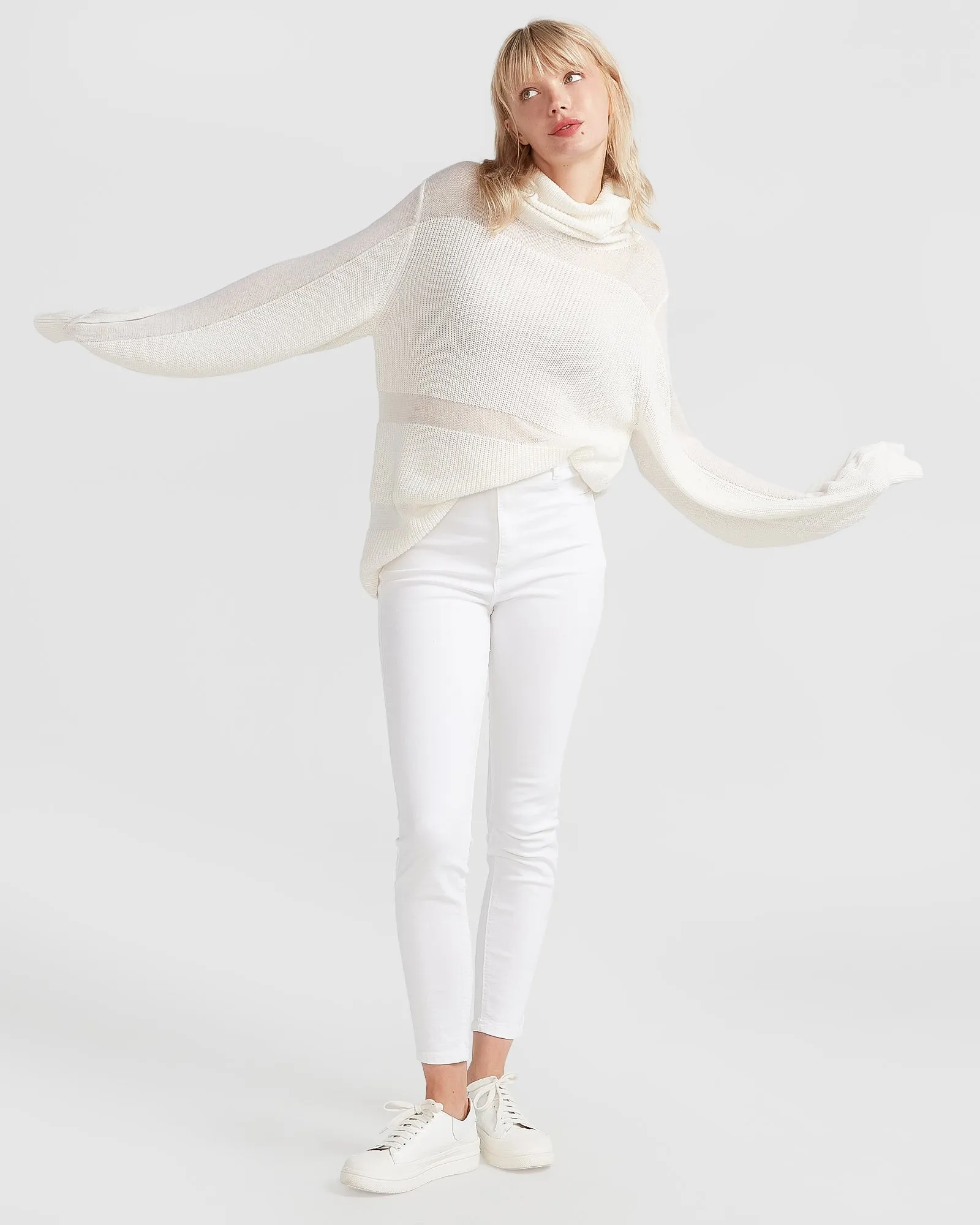 Nevermind Sheer Panelled Knit - Cream