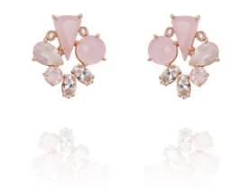 Pink Chalcedony Viola Studs