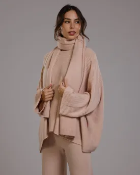 Ribbed Shawl | Dusty Pink