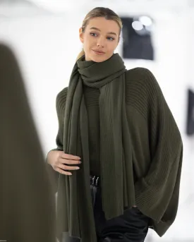 Ribbed Shawl | Khaki