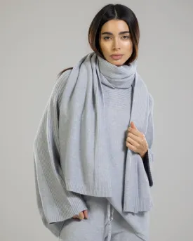 Ribbed Shawl | Light Grey