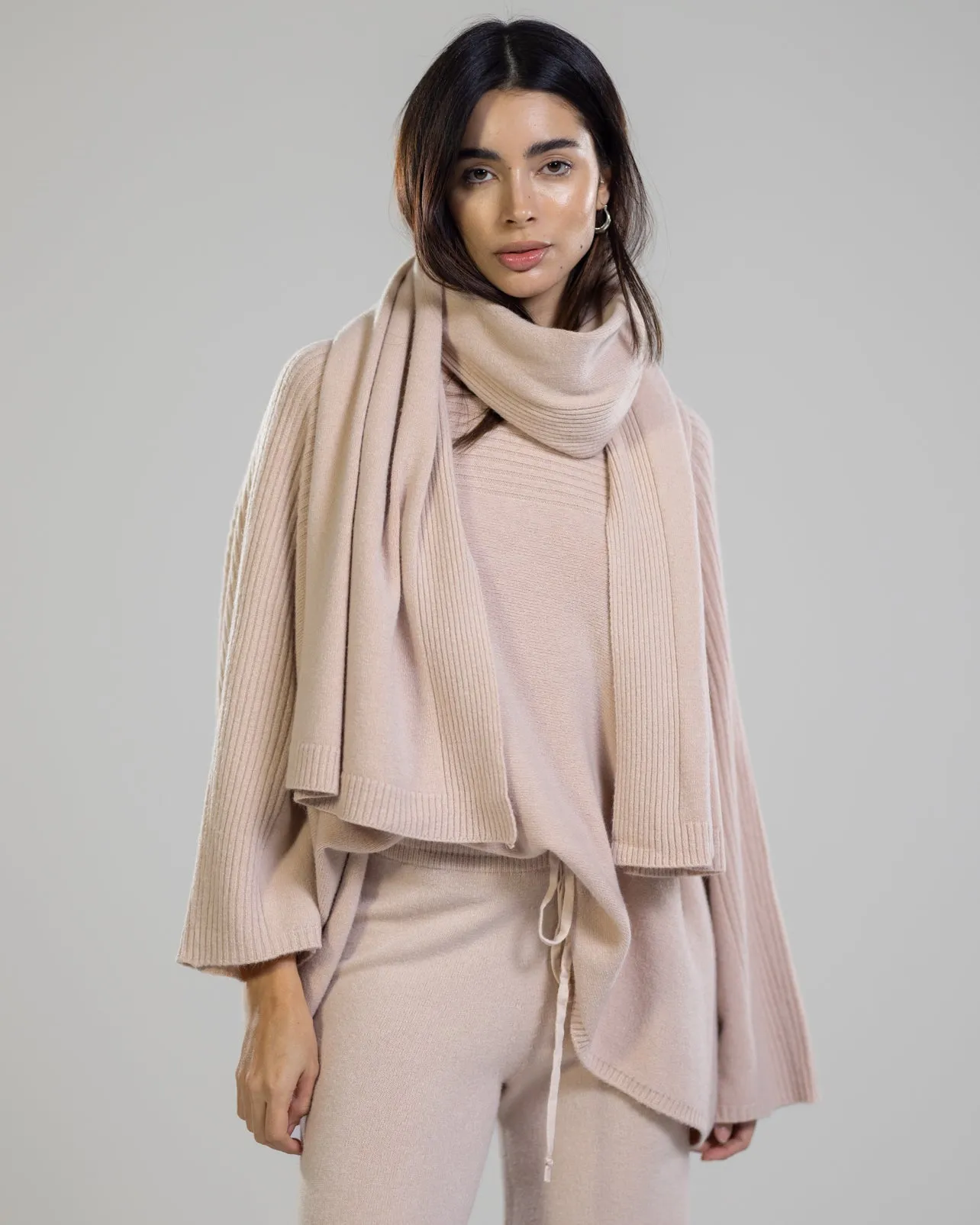 Ribbed Shawl | Powder Pink