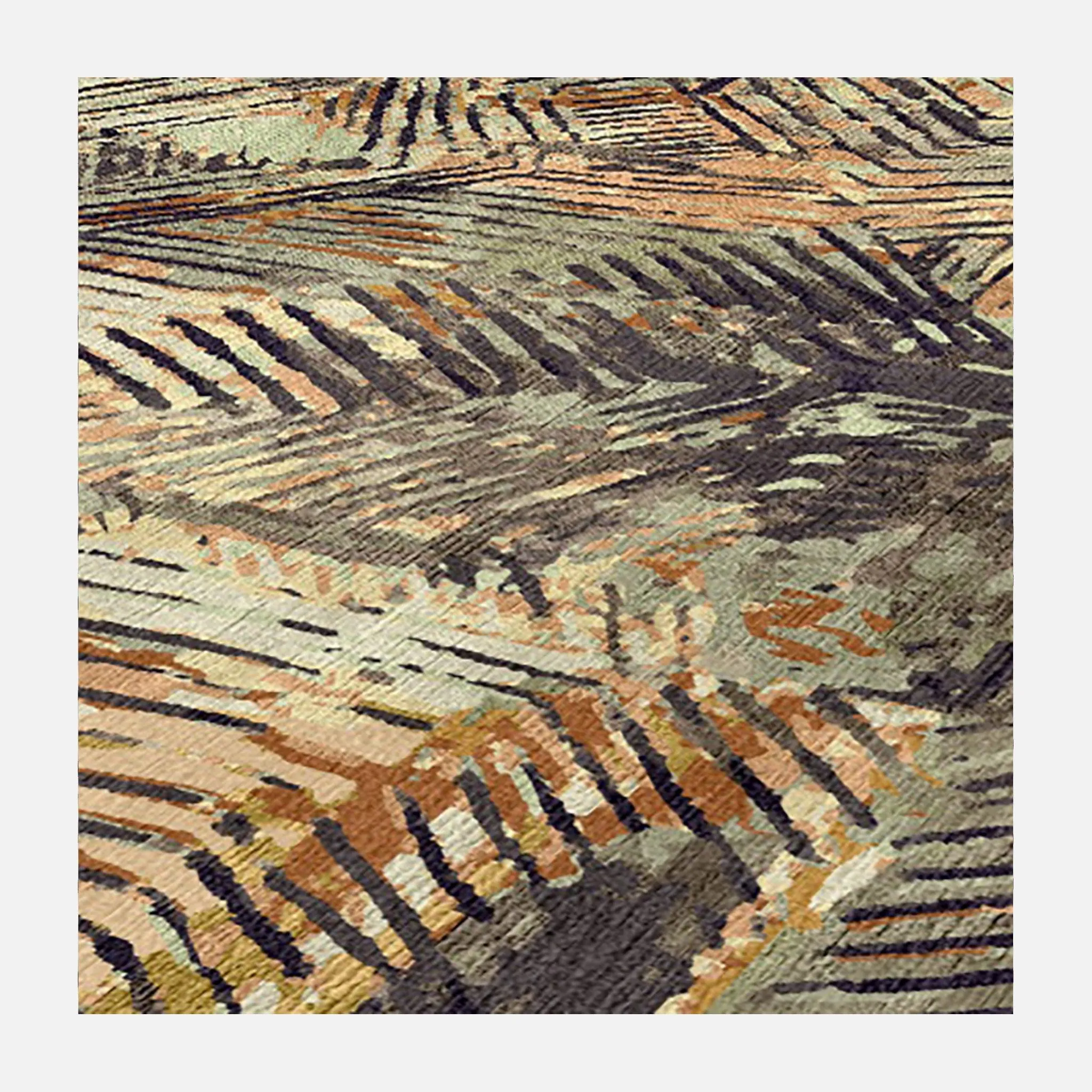 Scrafitto Gold Rug - Strike off Sample 1x1 ft