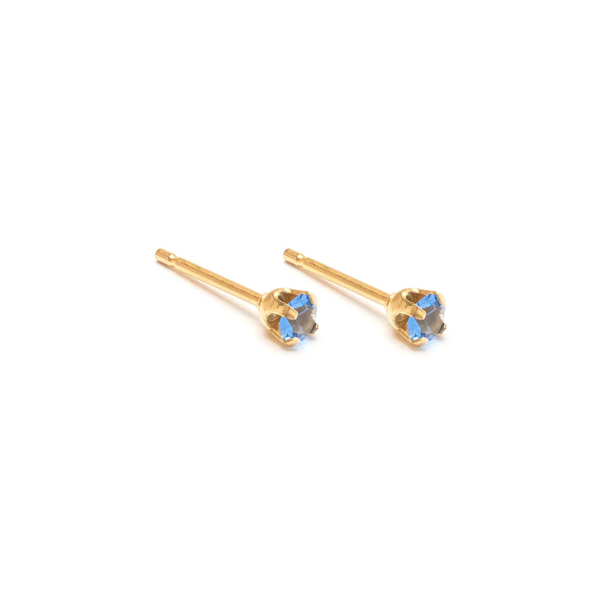 September Birthstone 14k Gold Plated Stud Earrings