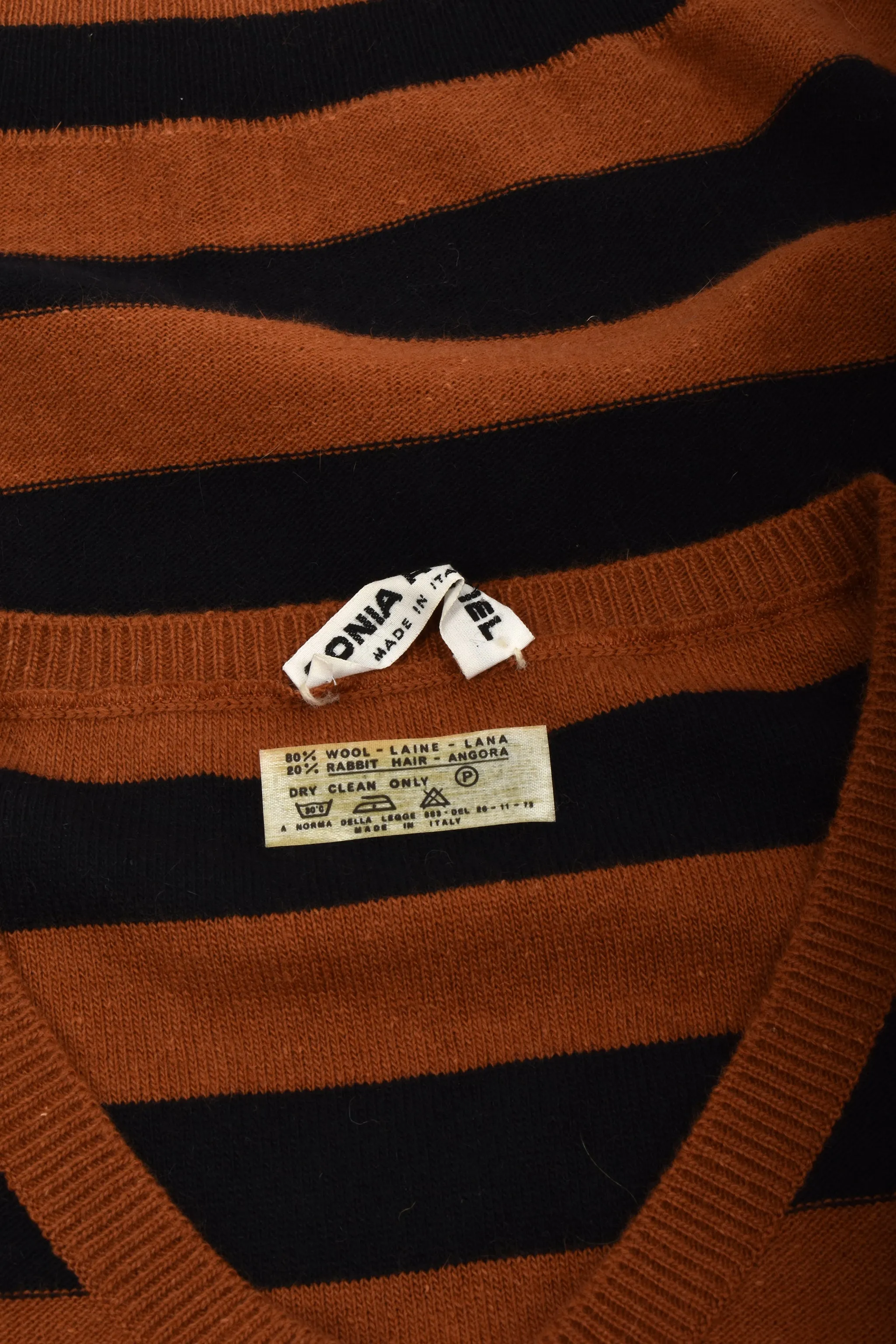 SONIA RYKIEL 70s striped wool sweater M