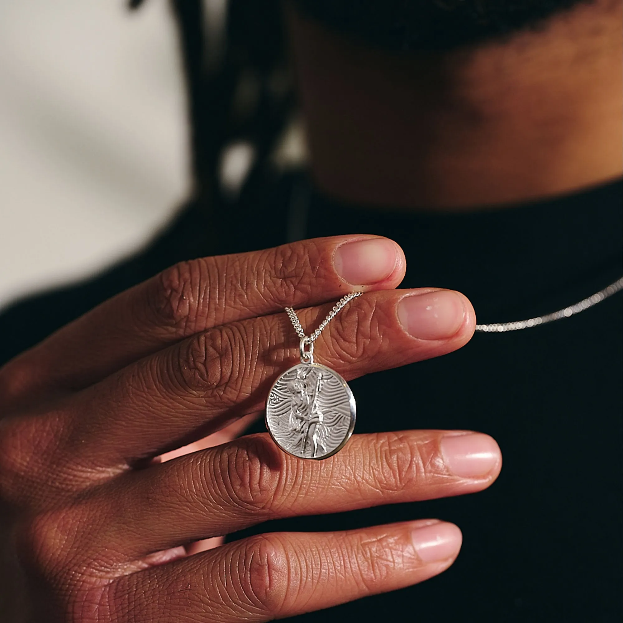 Storm Guardian Silver St Christopher Necklace