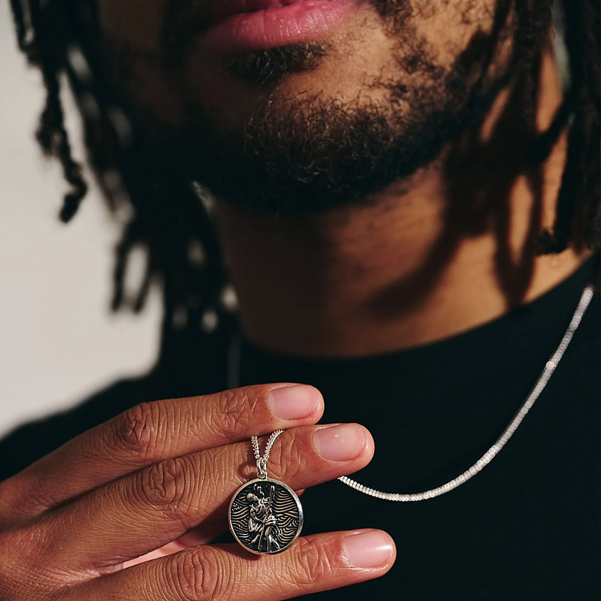 Storm Guardian Silver St Christopher Necklace