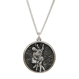 Storm Guardian Silver St Christopher Necklace