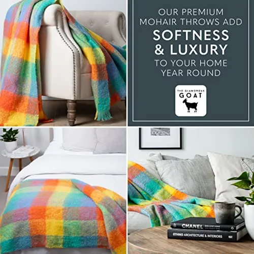 The Glamorous Goat Blanket Throw Soft & Fluffy 71x51 Inch Ethically Otago Spring