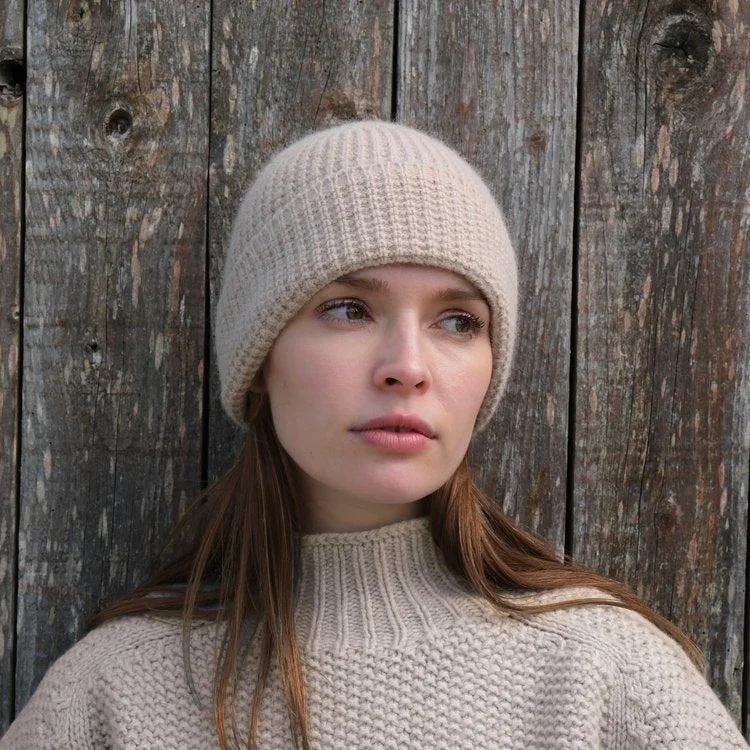 Tuck Stripe Beanie - Camel