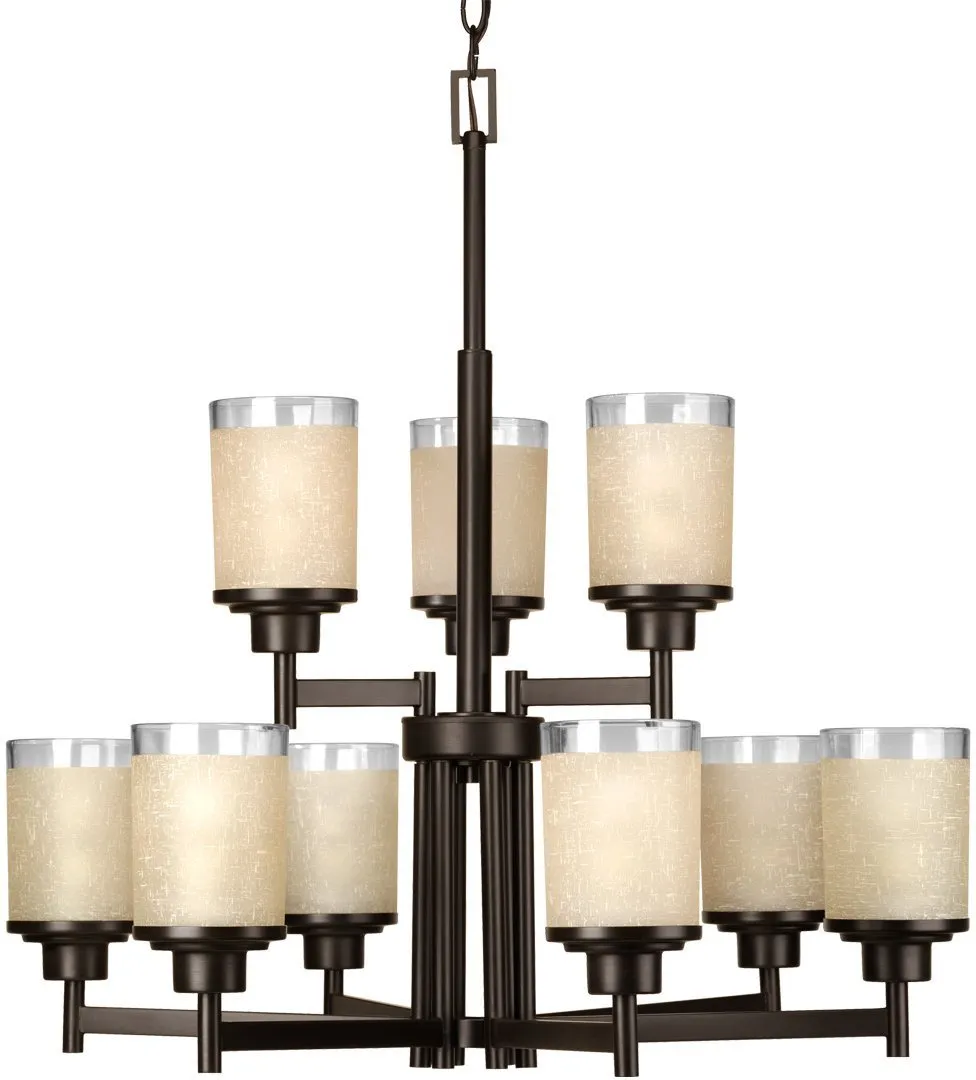 UHP2022 Contemporary Chandelier, 28.5"H x 28"W, Olde Bronze Finish, Cupertino Collection