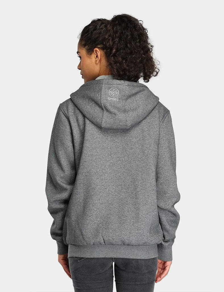 Gray Flecked Unisex Heated Fleece Hoodie with Optimal Comfort