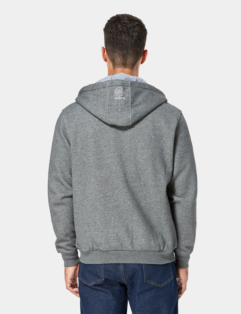 Gray Flecked Unisex Heated Fleece Hoodie with Optimal Comfort