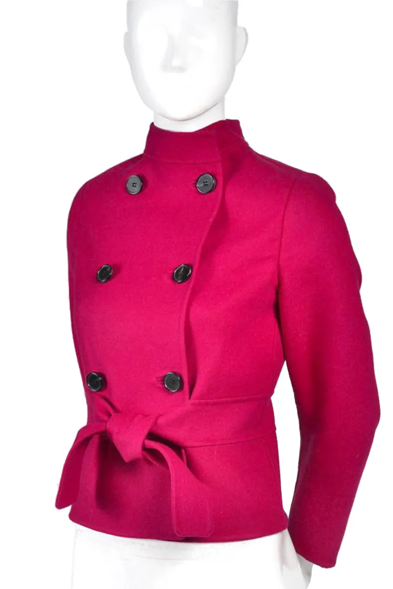 Valentino L'Amour Double Breasted Jacket Raspberry Red Size 4